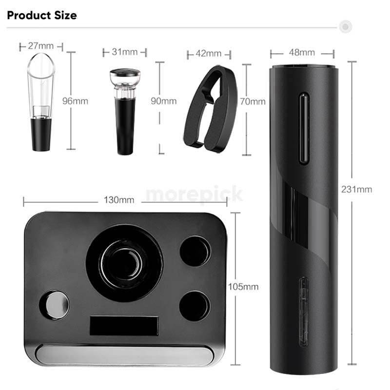 Automatic Electric Wine Bottle Opener – Rechargeable Corkscrew with Foil Cutter Kit
