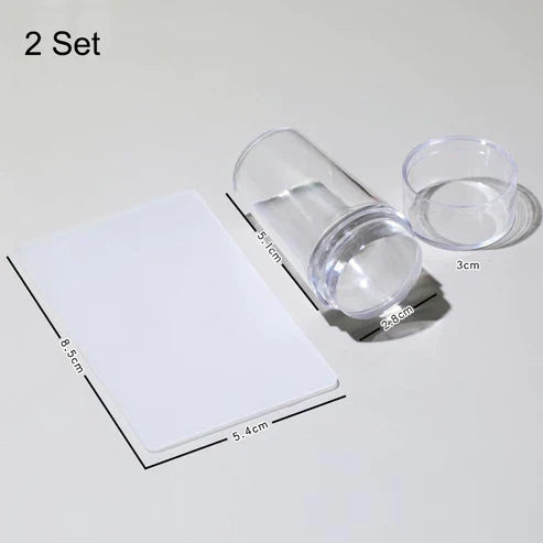 Transparent Nail Stamper - Clear Jelly Silicone Nail Art Stamping Tool Set