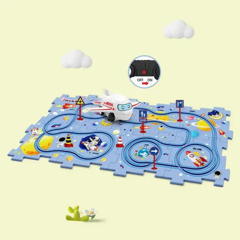 Rail Car Puzzle Toy | Flexible Railway Track Set for Kids & Toddlers