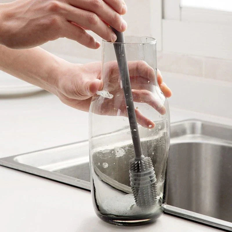 Silicone Cup Scrubber & Glass Cleaner Brush – Deep Clean Bottle & Mug Washer