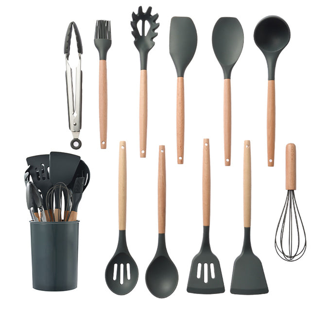 Silicone Cooking Utensils Set – Non-Stick Safe Kitchenware Tools for Home & Professional Cooking
