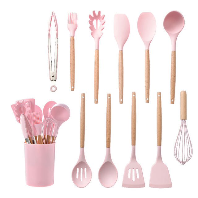 Silicone Cooking Utensils Set – Non-Stick Safe Kitchenware Tools for Home & Professional Cooking