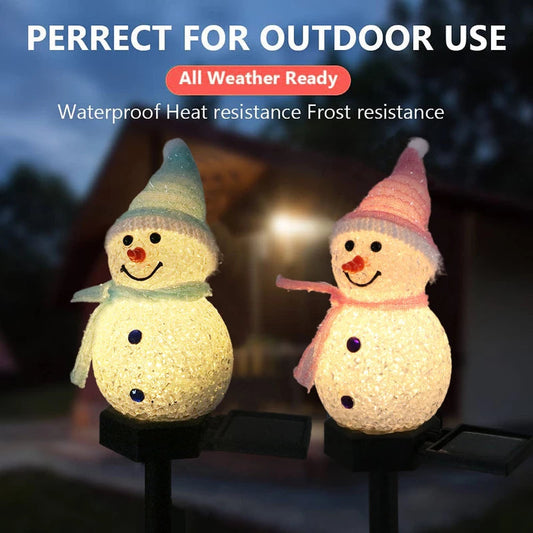 Snowman Christmas Solar LED Light – Waterproof Outdoor Festive Decoration