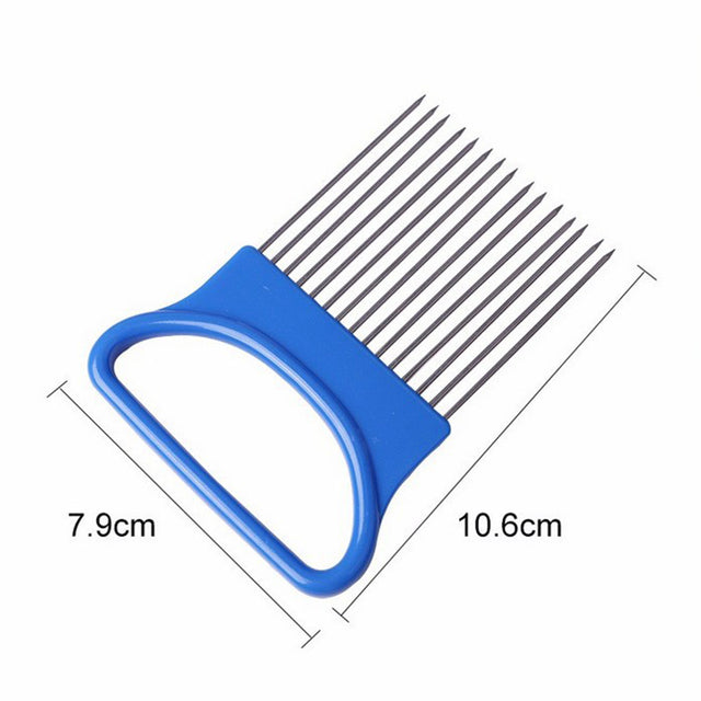 Stainless Steel Onion Holder Fork – Safe Hands-Free Vegetable & Fruit Slicer Cutting Aid