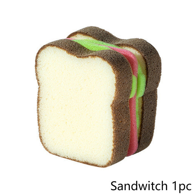 Toast Bread Shape Dish-Washing Sponge – Cute Novelty Kitchen Scrubber