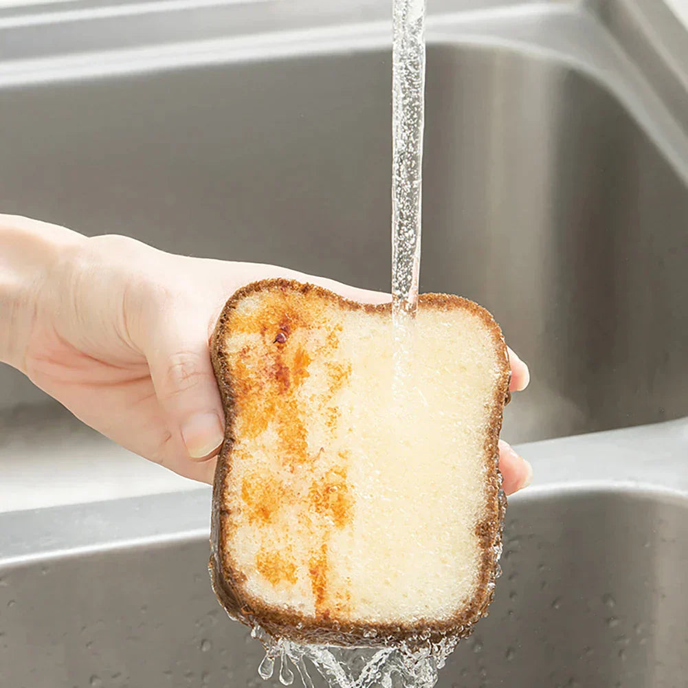 Toast Bread Shape Dish-Washing Sponge – Cute Novelty Kitchen Scrubber