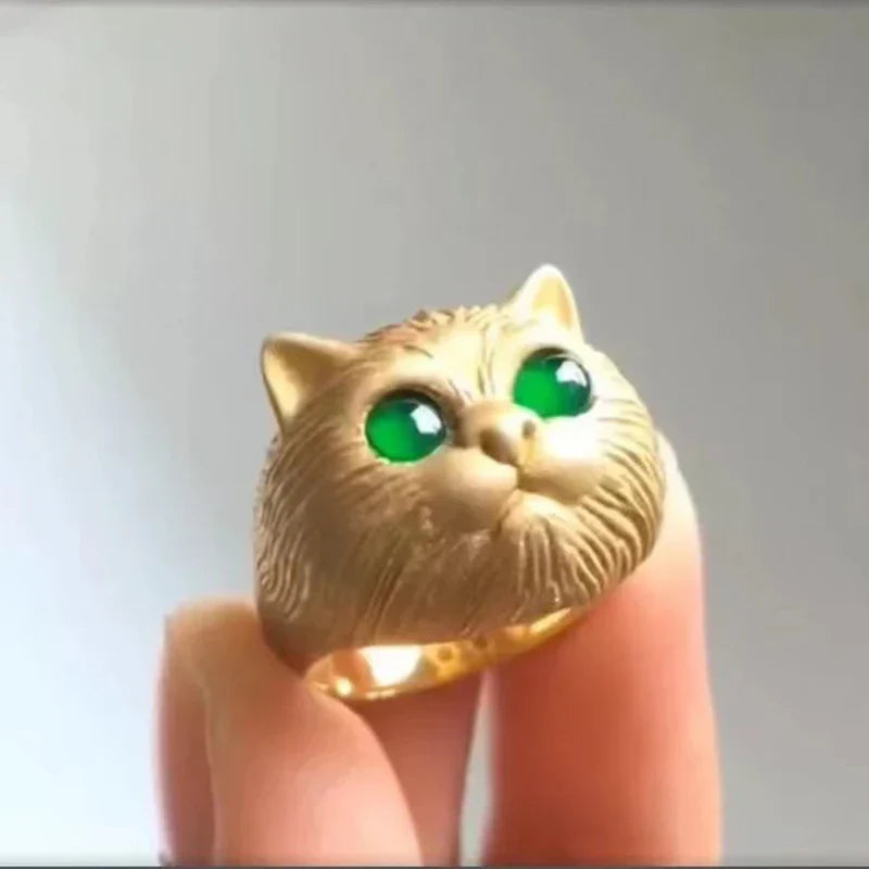 Trendy Cat Ring for Women – Cute Adjustable Animal Jewellery Fashion Ring
