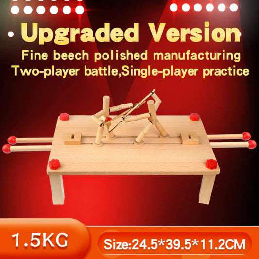 Two Player Fighting Wooden Toy – Interactive Tabletop Battle Game