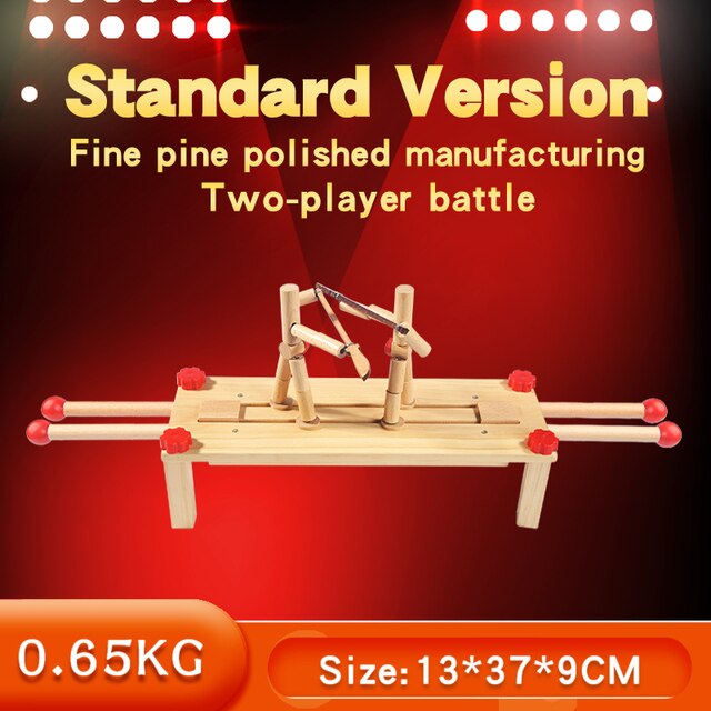 Two Player Fighting Wooden Toy – Interactive Tabletop Battle Game