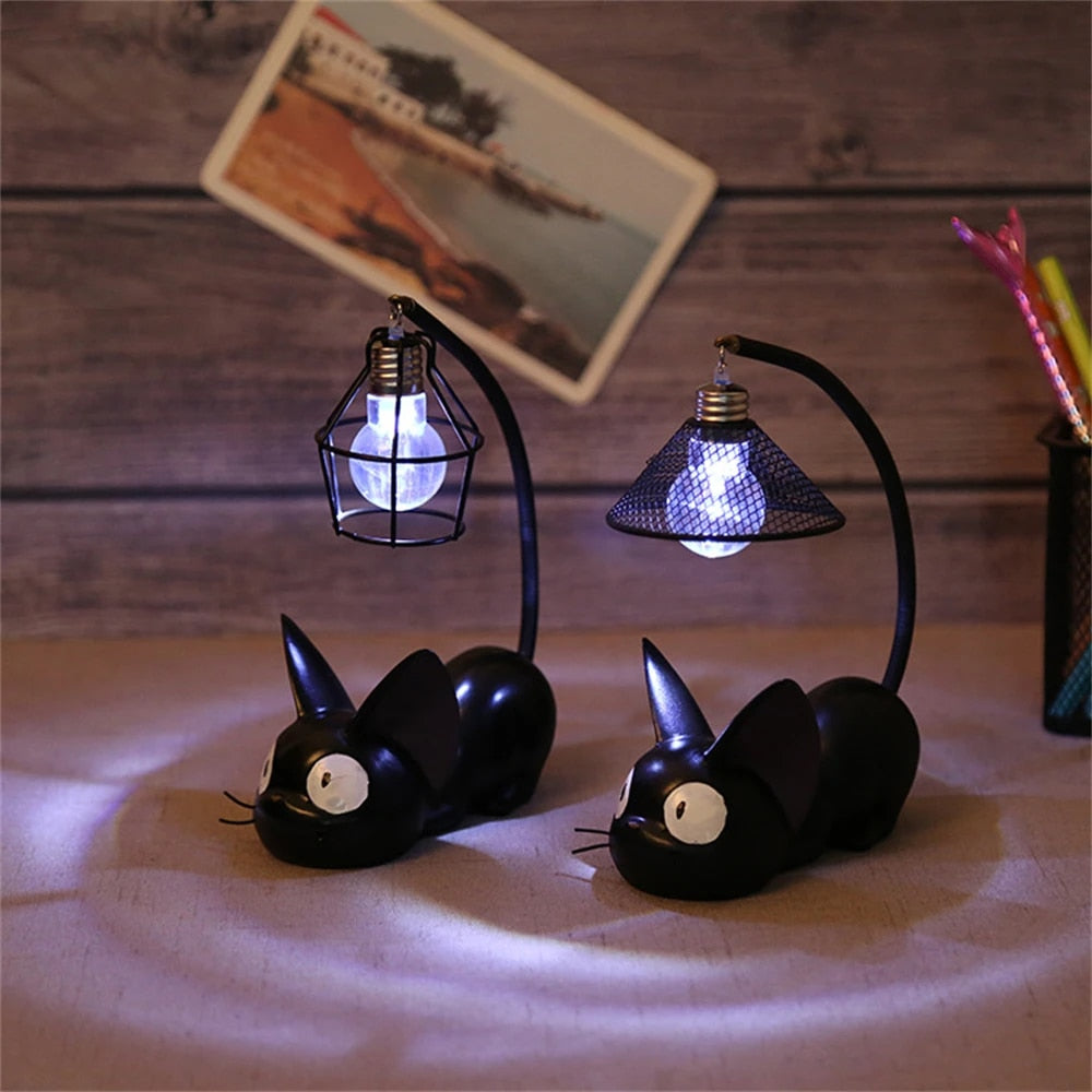 Creative Resin Cat Night Light - Touch Control LED Desk Lamp Decoration