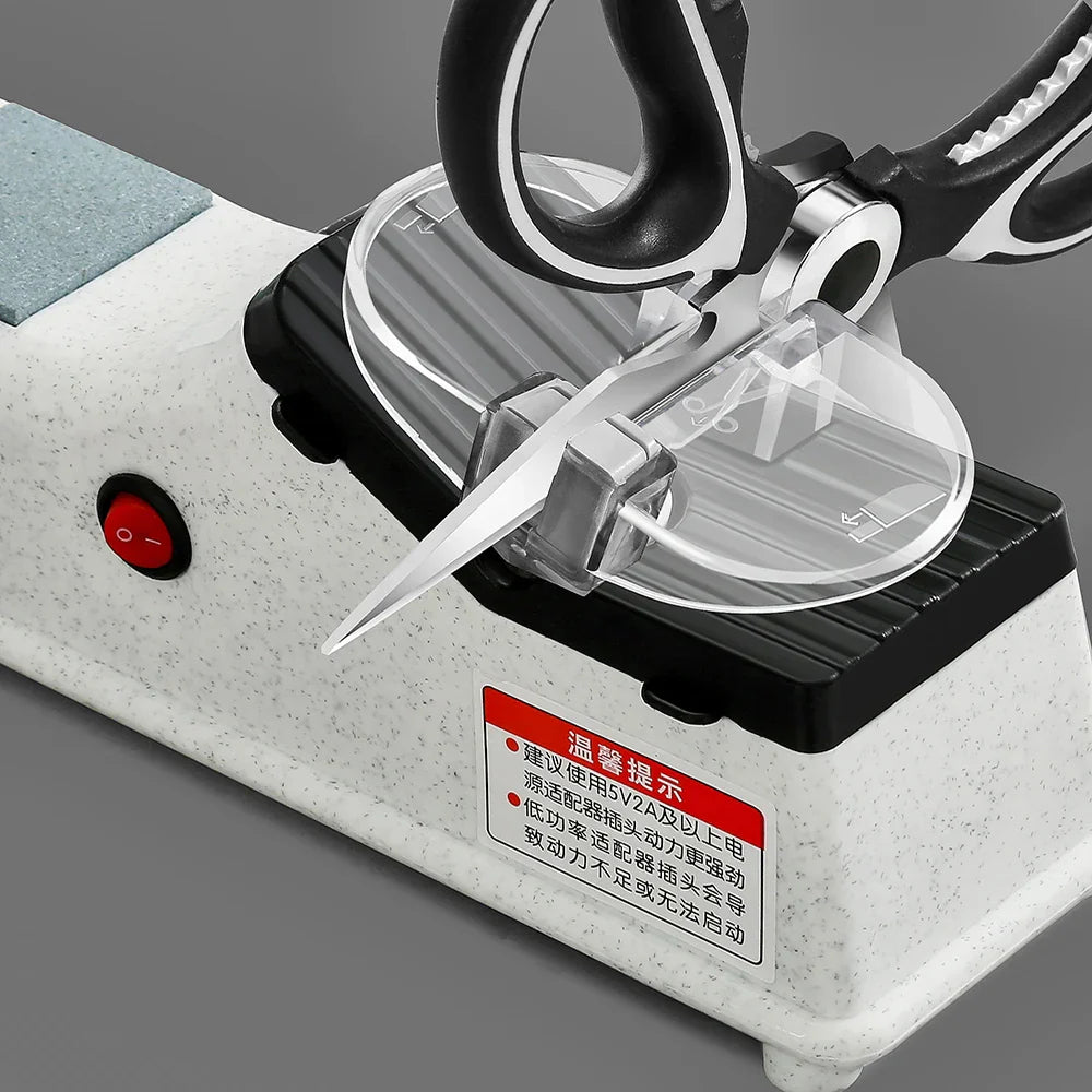 USB Electric Knife Sharpener – Adjustable Angle Professional Kitchen Knife Sharpening Tool