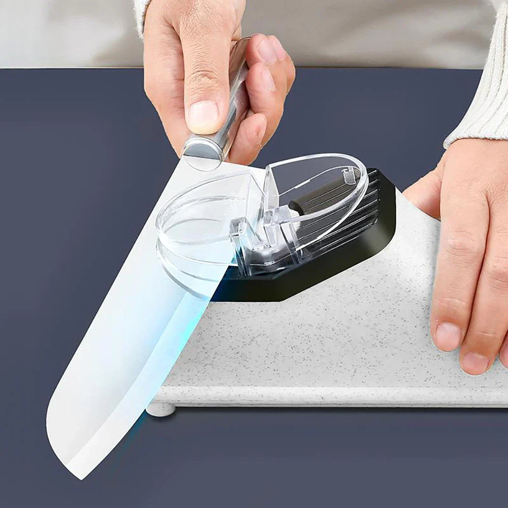 USB Electric Knife Sharpener – Adjustable Angle Professional Kitchen Knife Sharpening Tool