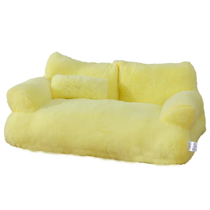 Luxury Cat Bed Sofa – Plush Soft Cosy Pet Sofa with Anti-Slip Base & Pillow