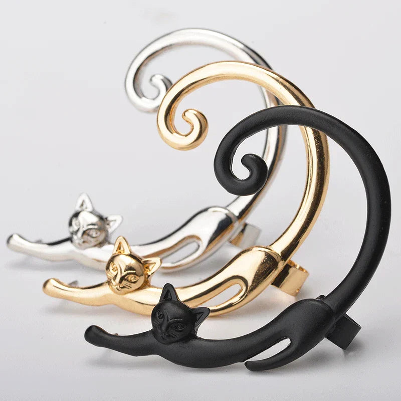 Cute Cat Ear Cuff Earrings – No Piercing Hip-Hop Fashion Jewellery for Women & Girls