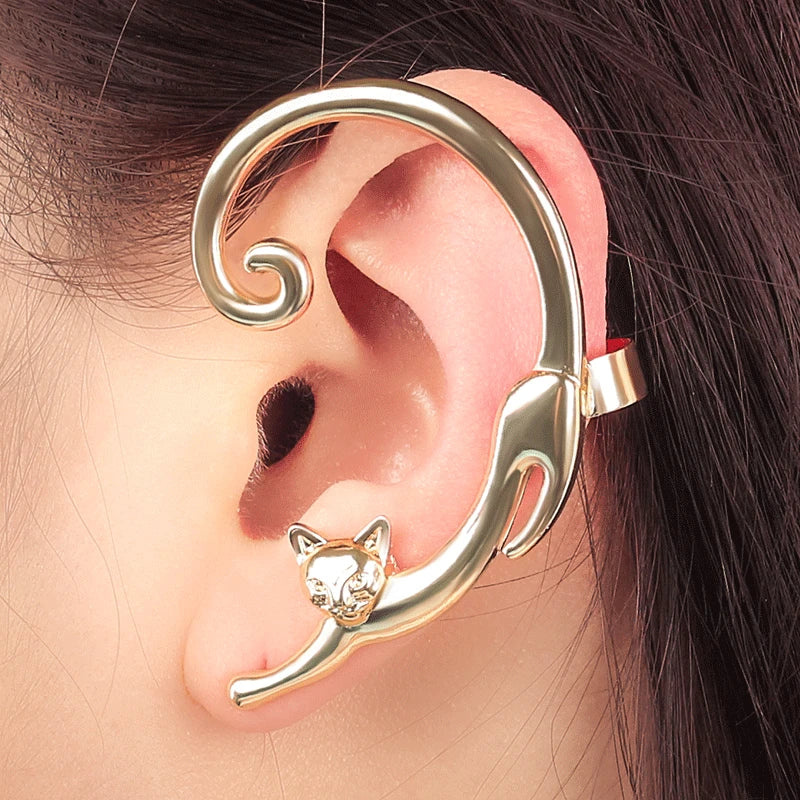 Cute Cat Ear Cuff Earrings – No Piercing Hip-Hop Fashion Jewellery for Women & Girls