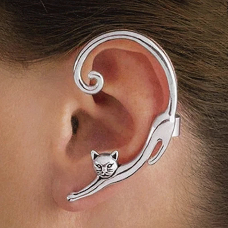 Cute Cat Ear Cuff Earrings – No Piercing Hip-Hop Fashion Jewellery for Women & Girls