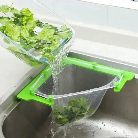 Triangle Corner Sink Filter Holder – Kitchen Drain Strainer with 60 Bags