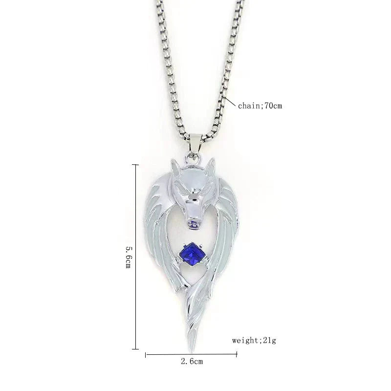 Vintage Glow in the Dark Wolf & Moon Pendant Necklace – Luminous Gothic Jewellery Gift