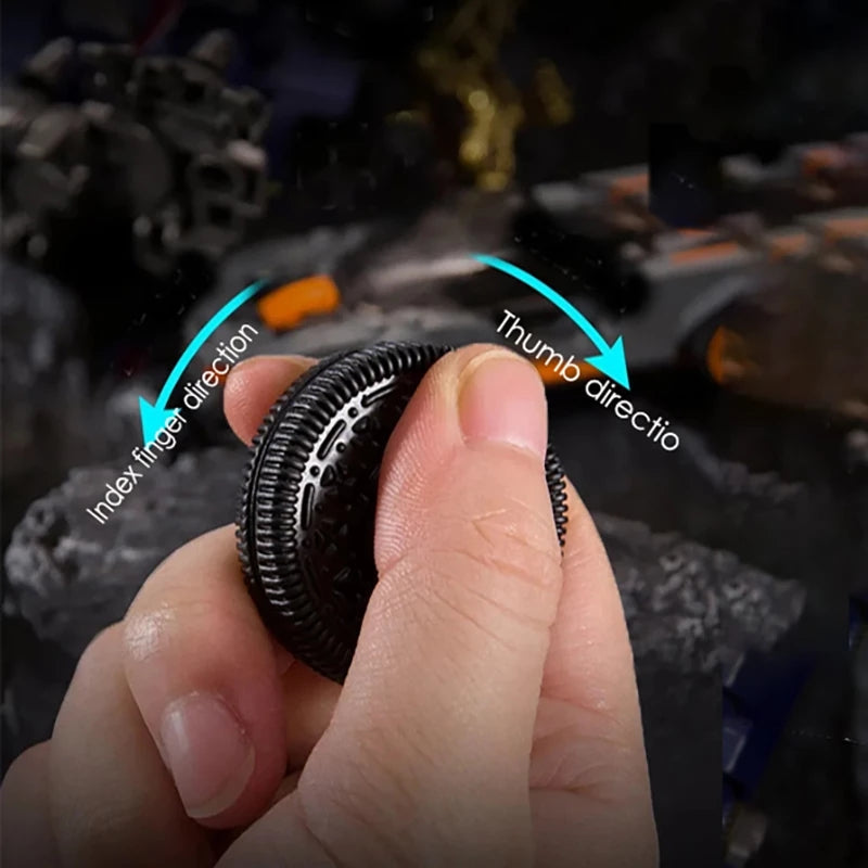 Magnetic Haptic Coin Spinner - Cookie Design Fidget Toy with Sound