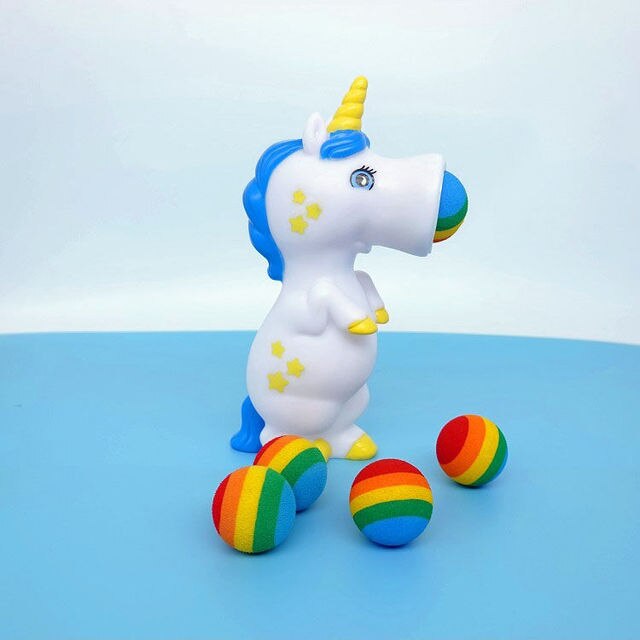 Unicorn Squeeze & Shoot Foam Ball Popper – Shoots Up to 20 Feet | Kids Indoor & Outdoor Toy