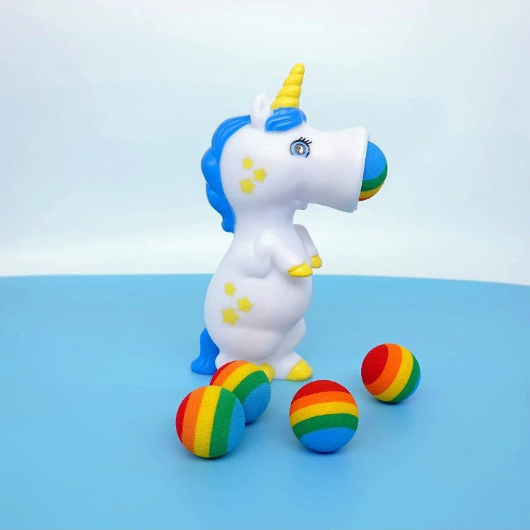 Unicorn Squeeze & Shoot Foam Ball Popper – Shoots Up to 20 Feet | Kids Indoor & Outdoor Toy