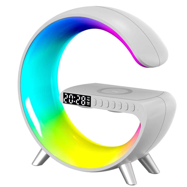 Smart RGB Bluetooth Speaker – Wireless Charging, Night Light & Alarm Clock