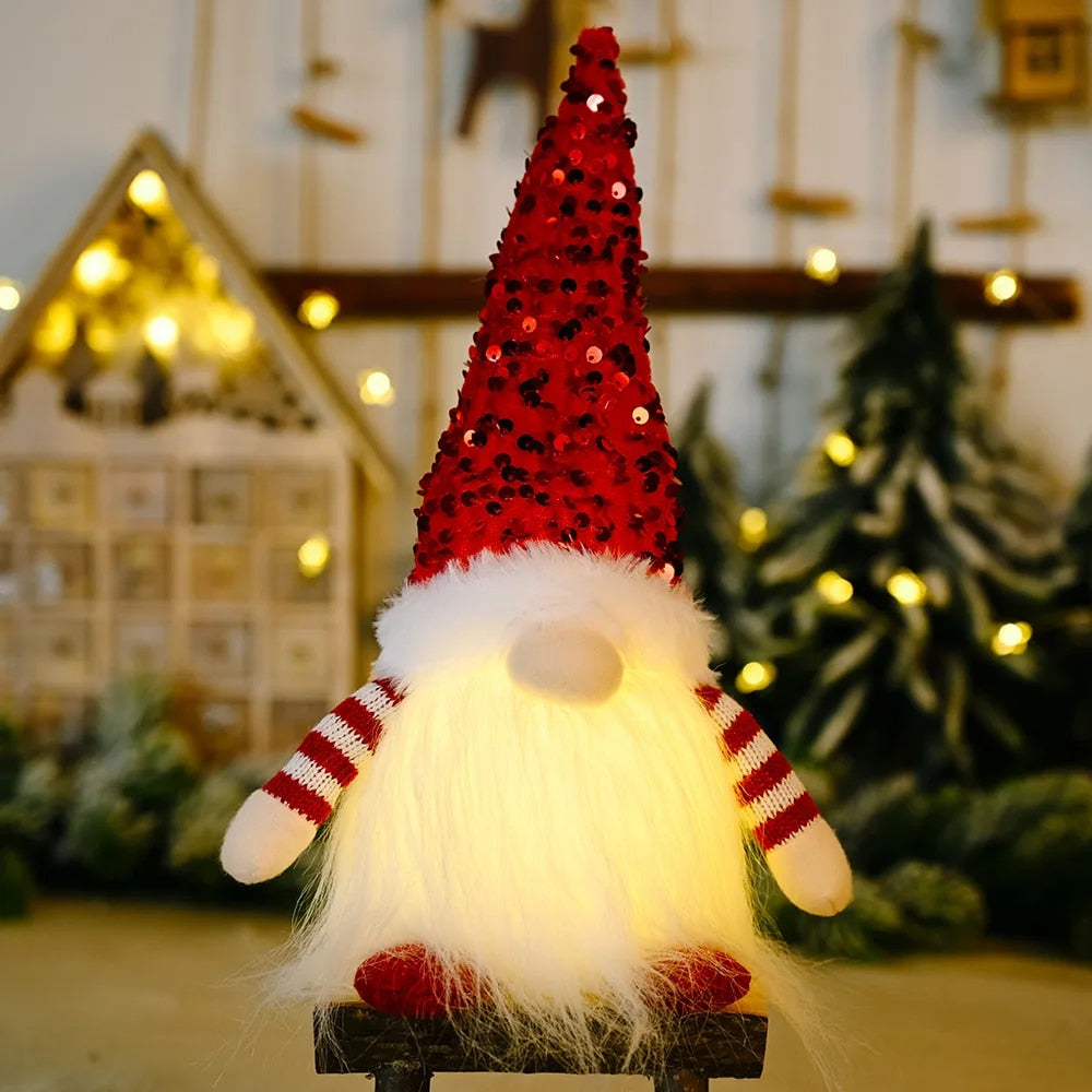 Christmas Gnome Elf Doll - 30cm LED Light Holiday Decoration