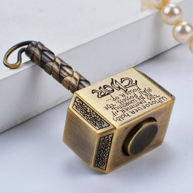 Thor's Hammer Fidget Spinner – Mjolnir Metal Hand Spinner Keychain | EDC Stress Relief Toy