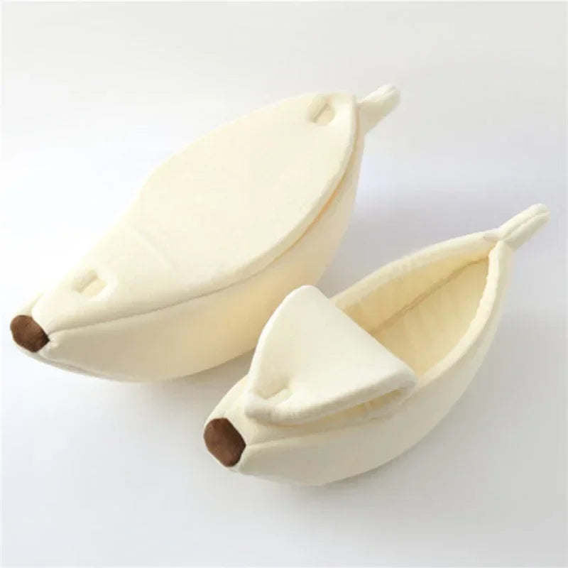 Warm Banana Shaped Cat Bed – Cosy Plush Kennel for Cats & Small Dogs
