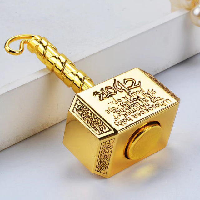 Thor's Hammer Fidget Spinner – Mjolnir Metal Hand Spinner Keychain | EDC Stress Relief Toy