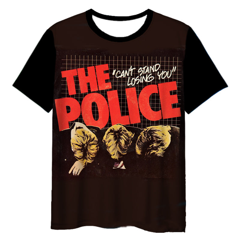 The Police Rock Band 3D Printed T-Shirt – Short Sleeve Hip Hop Harajuku Tee