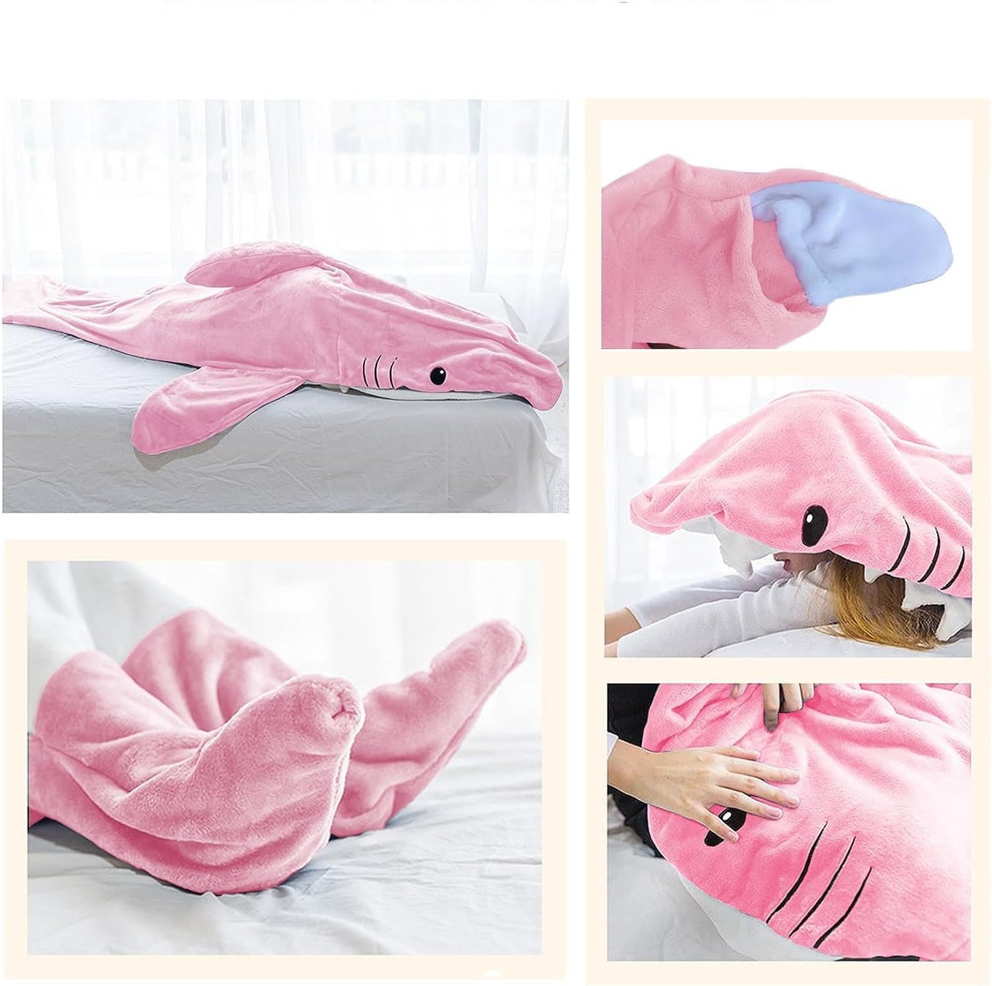 Shark Sleeping Bag - Wearable Shark Blanket Pajamas for Kids & Adults