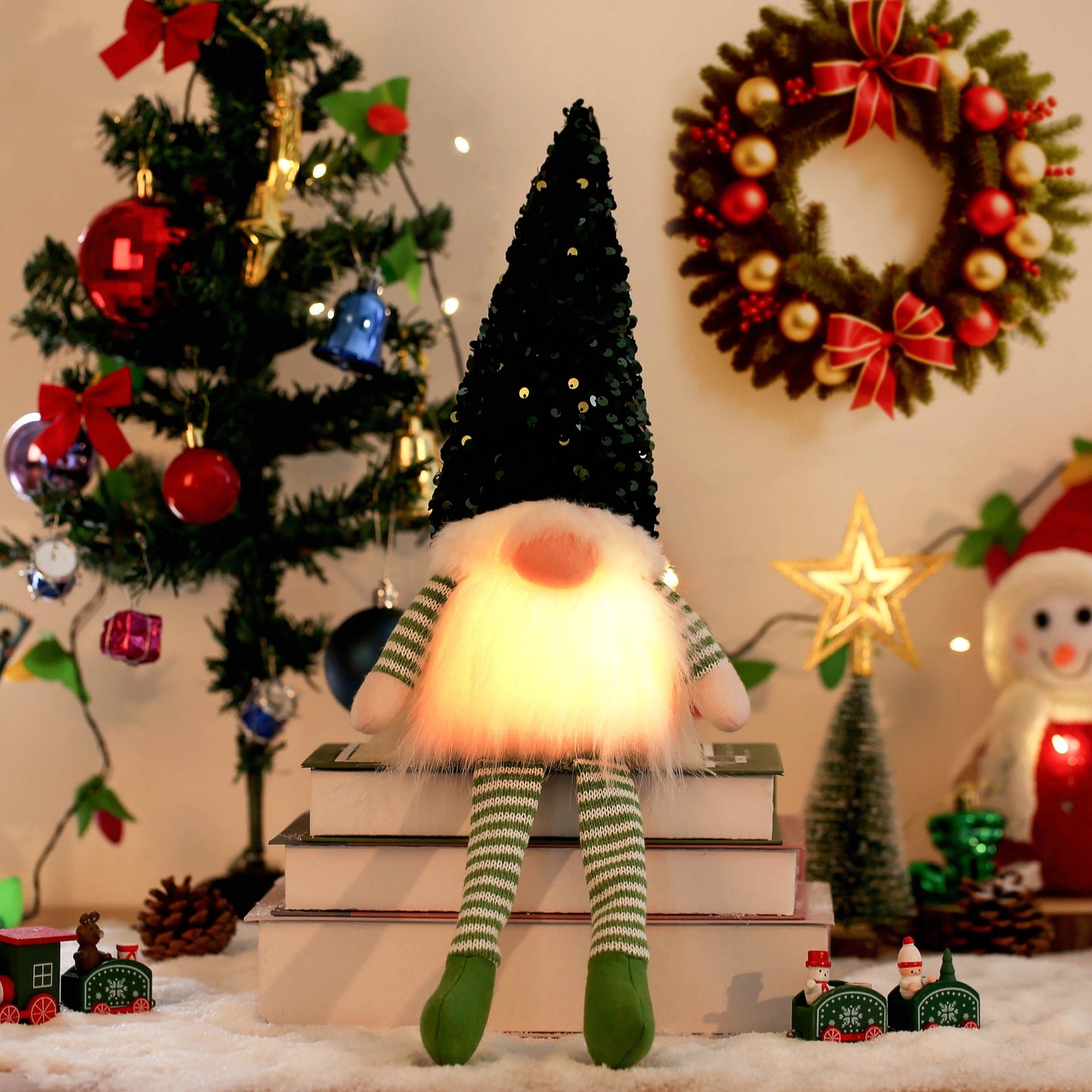 Christmas Gnome Elf Doll - 30cm LED Light Holiday Decoration
