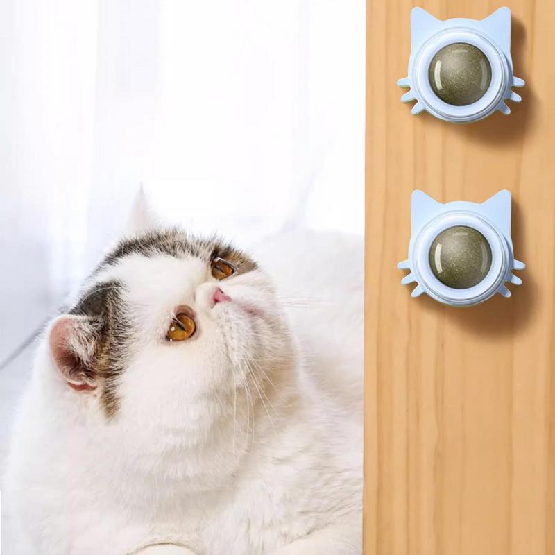 Catnip Ball Cat Toy – 360° Rotating Wall Stick Chew & Play Toy for Kittens & Cats