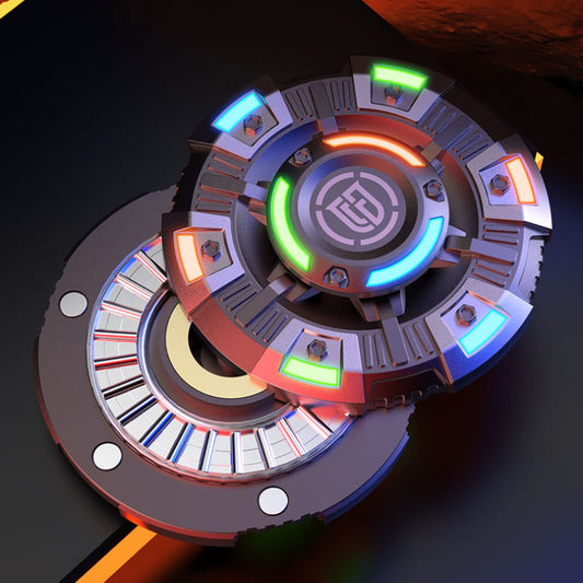 2-in-1 Metal Fidget Spinner - Luminous Push Card EDC Toy