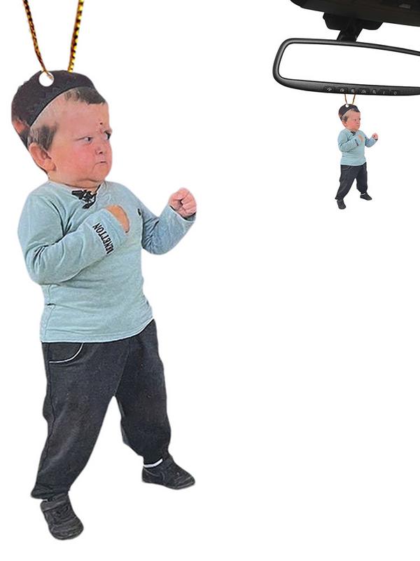 Hasbulla Character Car Rearview Mirror Pendant – Funny Acrylic Car Accessory