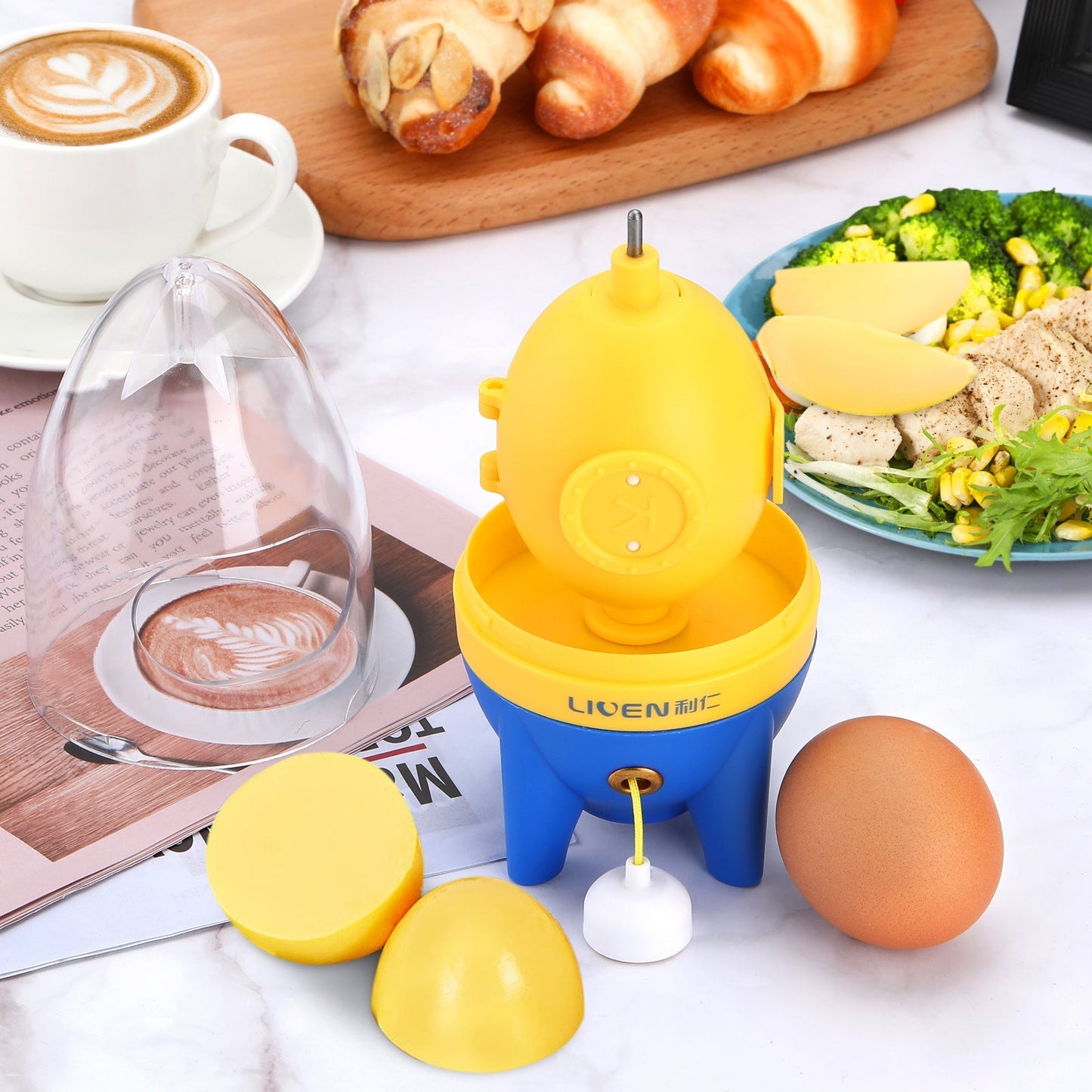 Manual Egg Shaker - Golden Egg Maker Stirrer for Scrambled Eggs