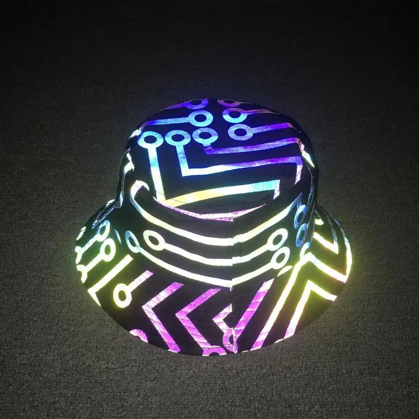 Reflective Bucket Hat – Y2K Harajuku Streetwear Cap