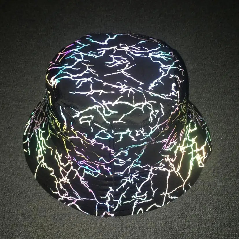 Reflective Bucket Hat – Y2K Harajuku Streetwear Cap