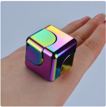 Metal Cube Spinner – Aluminum Alloy Fidget Cube for Stress Relief & Focus