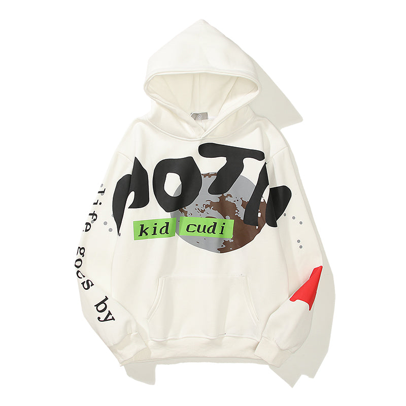 Hip Hop Graphic Pullover Hoodie – Flannel Streetwear Sweatshirt for Men & Women