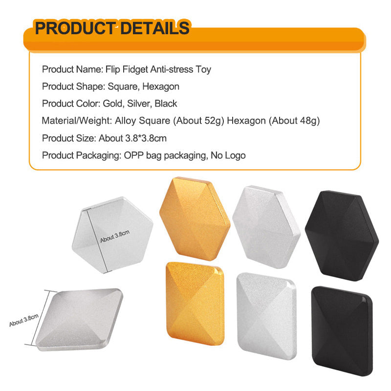 Flipo Flip Kinetic Toy - Rotating Metal Alloy Desktop Fidget