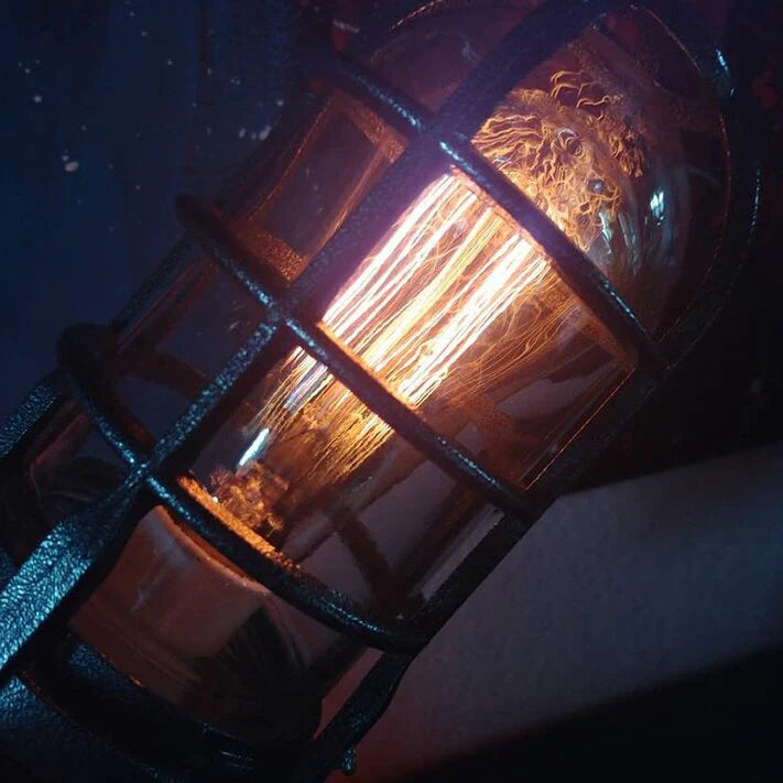 Steampunk Rocket Lamp – Vintage Industrial LED Table Light for Home, Office & Desk Decor