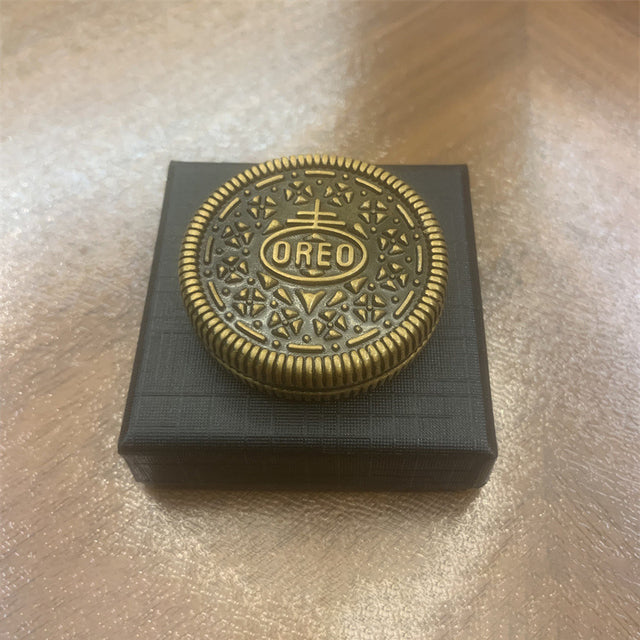 Magnetic Haptic Coin Spinner - Cookie Design Fidget Toy with Sound
