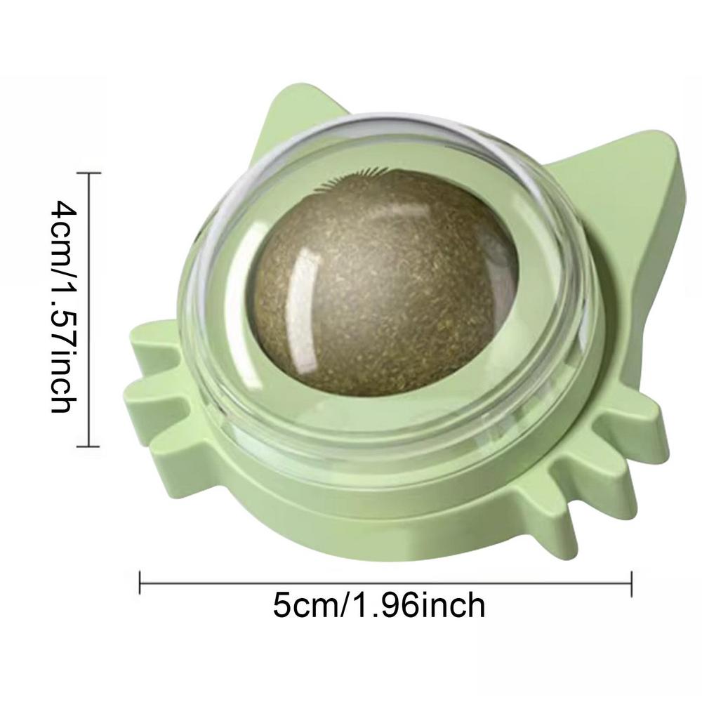 Catnip Ball Cat Toy – 360° Rotating Wall Stick Chew & Play Toy for Kittens & Cats