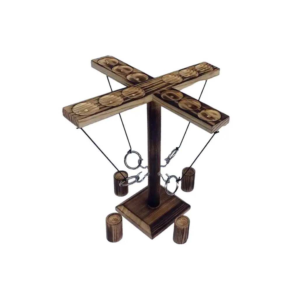Ring Toss Hook & Ring Party Game – Wooden Handheld Drinking Game for Home & Outdoors