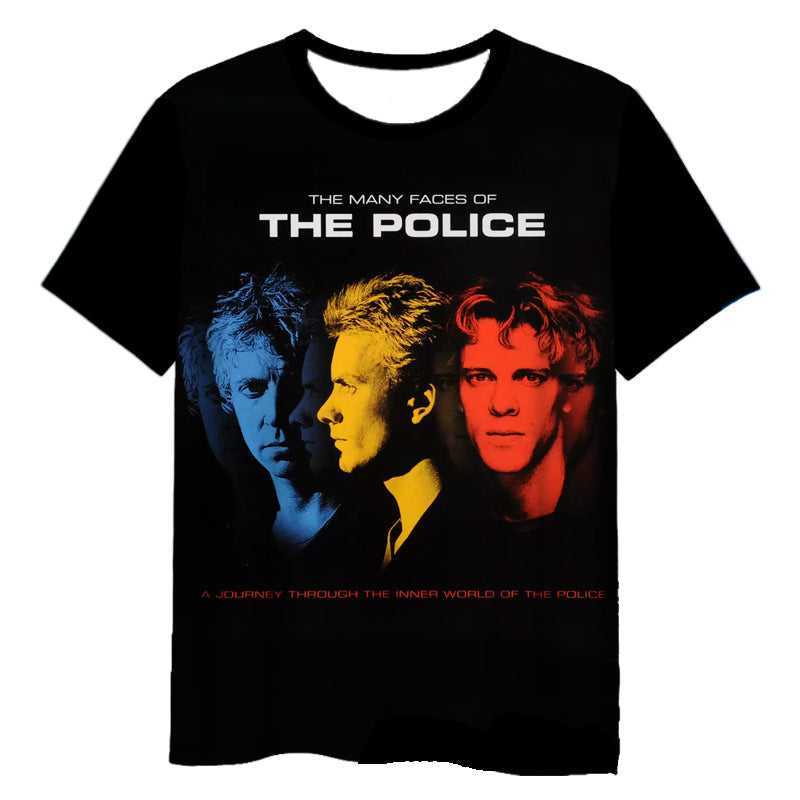 The Police Rock Band 3D Printed T-Shirt – Short Sleeve Hip Hop Harajuku Tee
