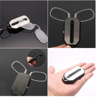 Folding Legless Ultralight Keychain Reading Glasses - Card-Thin Portable Readers for Men & Women (5 Strengths)