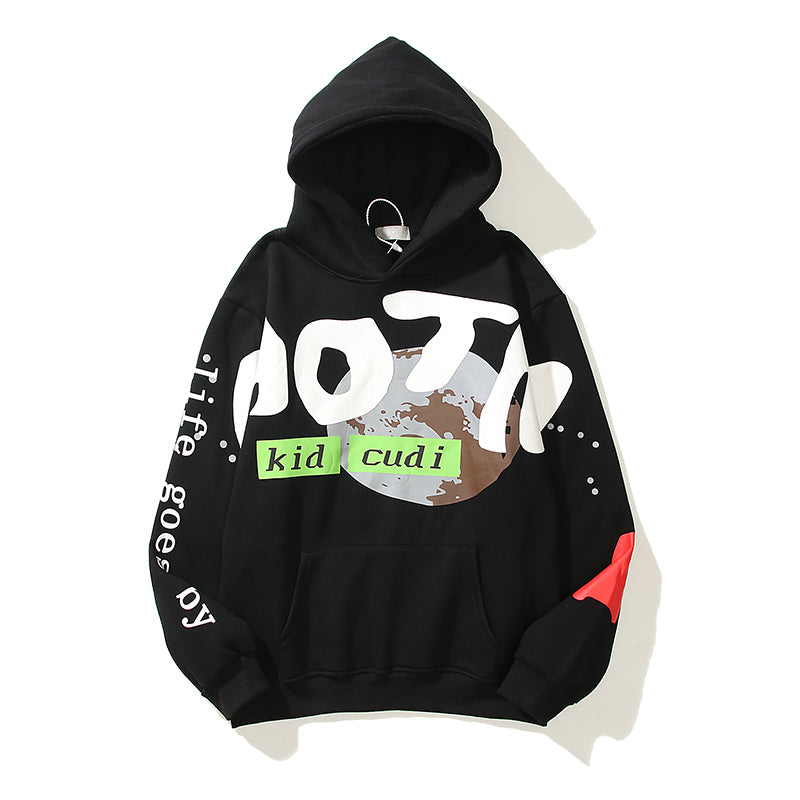 Hip Hop Graphic Pullover Hoodie – Flannel Streetwear Sweatshirt for Men & Women