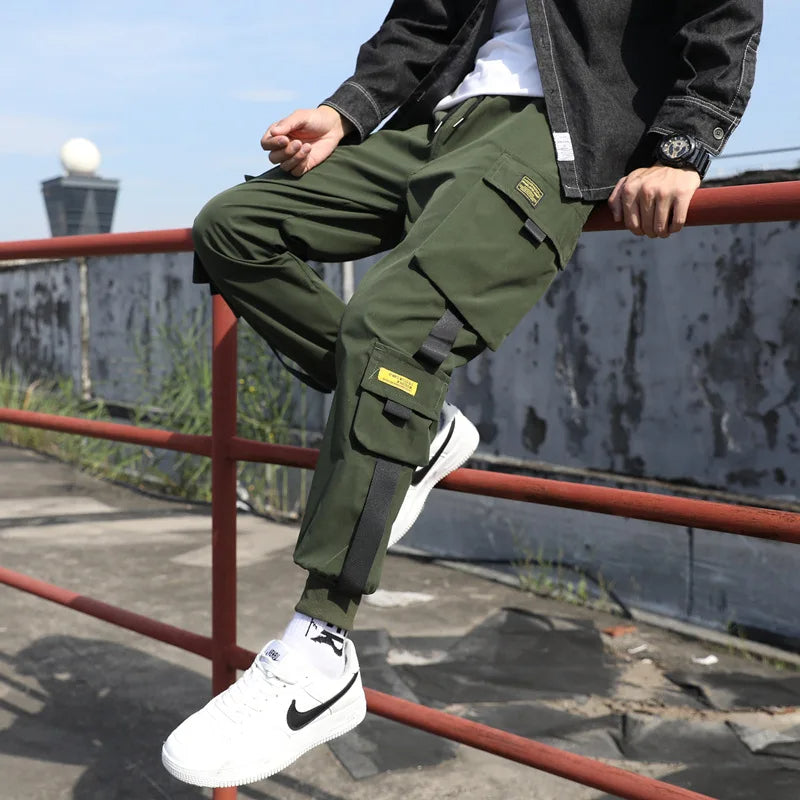 Ribbon Harem Jogger Pants – Classic Streetwear Casual Trousers for Men